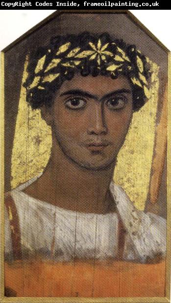 unknow artist Funerary Portrait a Young Man in a Gold Wreath